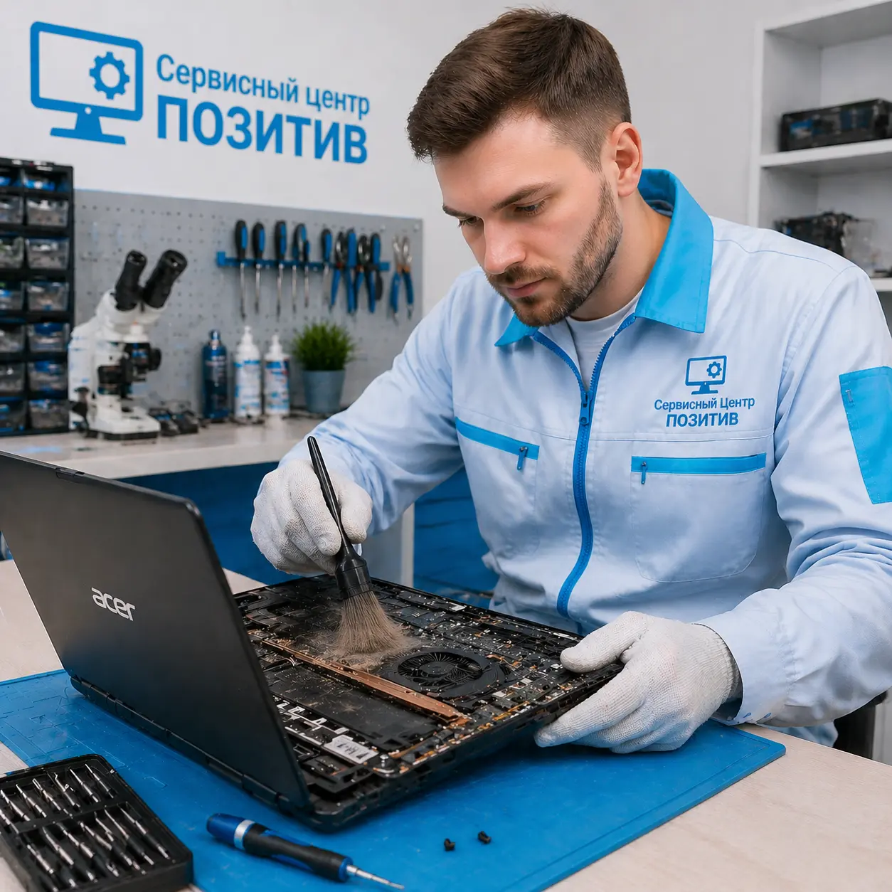 Чистка ноутбука Acer от пыли в Серпухове | Замена термопасты