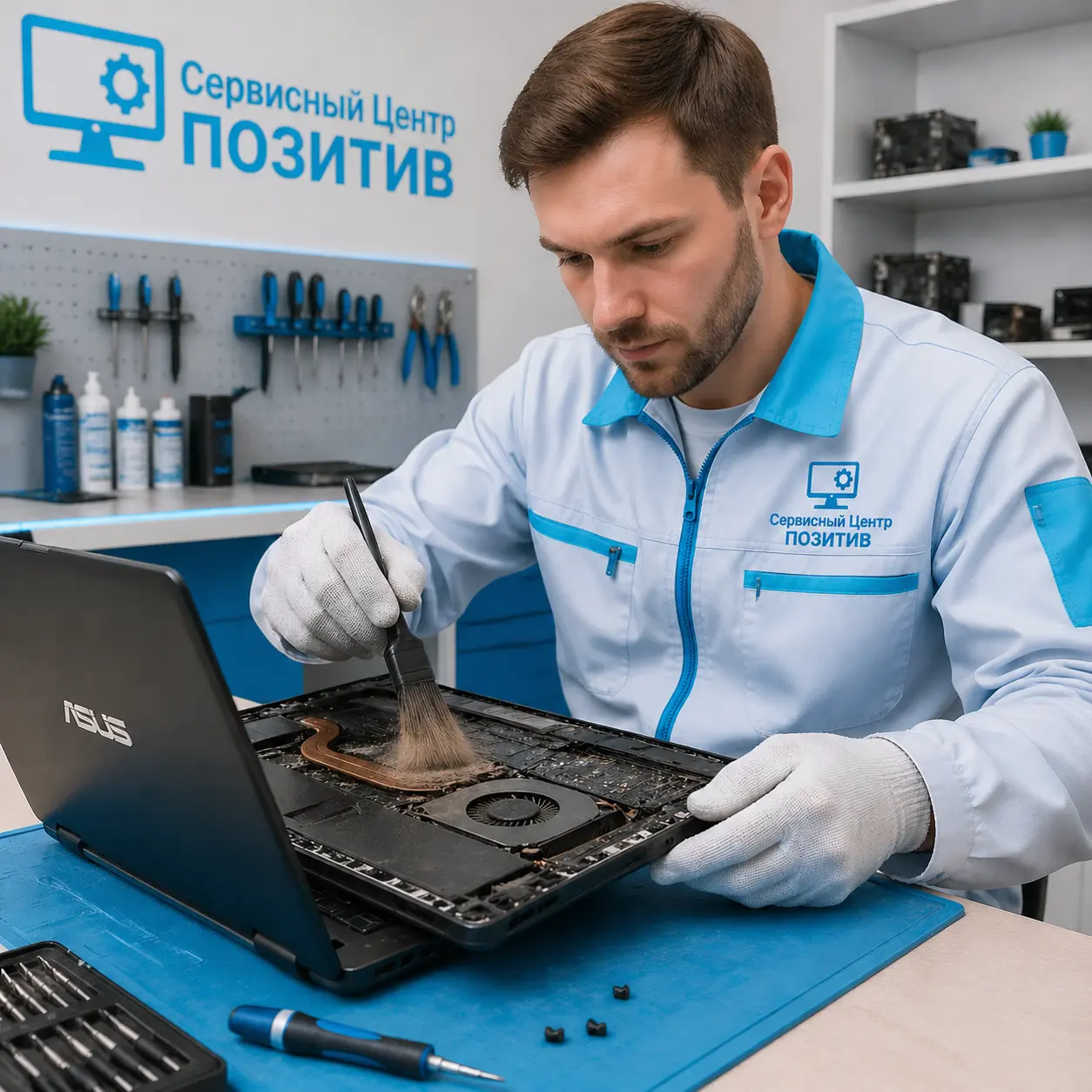 Чистка ноутбука Asus от пыли в Серпухове | Замена термопасты