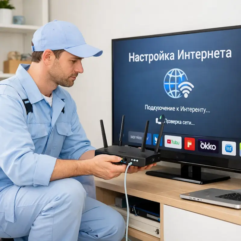 Настройка интернета на телевизоре в Серпухове