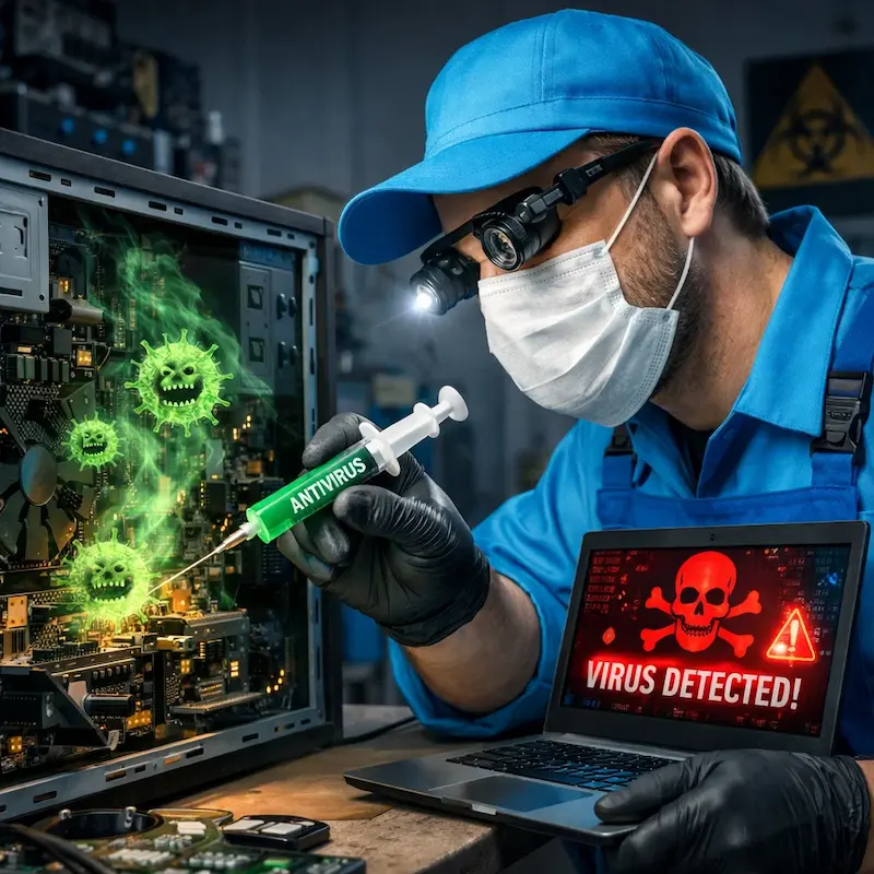 Лечение компьютера от вирусов в Серпухове на дому